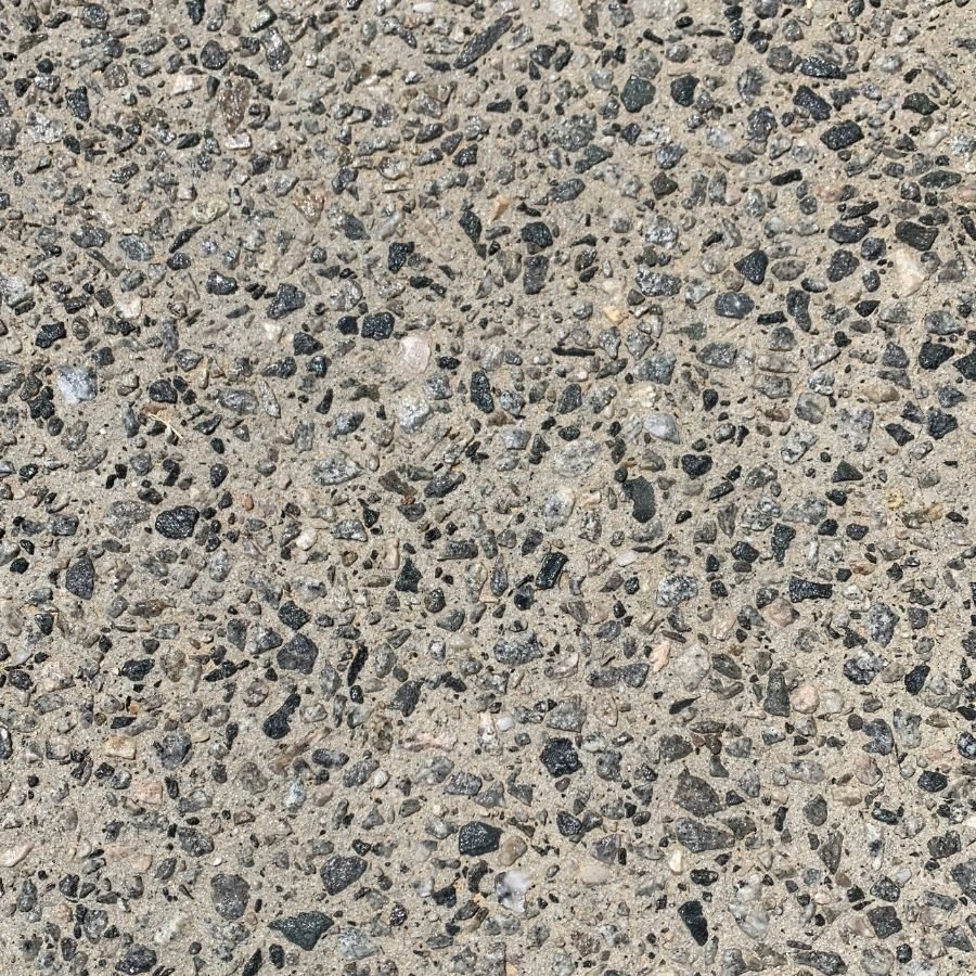 Close detail of washed exposed aggregate stone, Morpeth